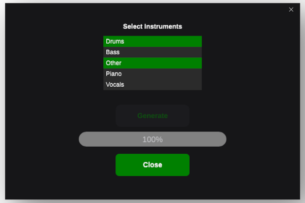 Generate Backing Track Complete
